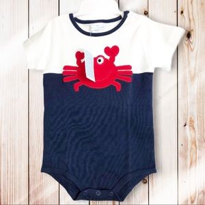 12 mo New Agabang Crabby 2 piece Short Set Baby Boy Infant Toddler Babies Crab‎
